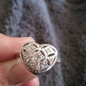 Sterling and diamond Affinity heart ring